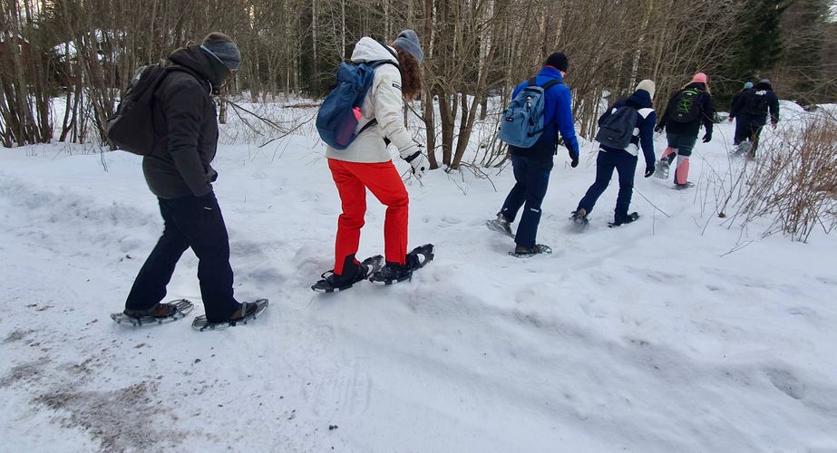 Sneeuwschoenentocht door de natuur 